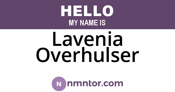 Lavenia Overhulser