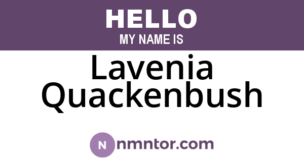 Lavenia Quackenbush