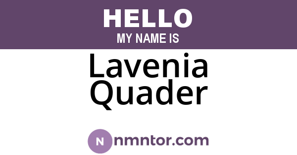 Lavenia Quader