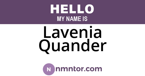 Lavenia Quander