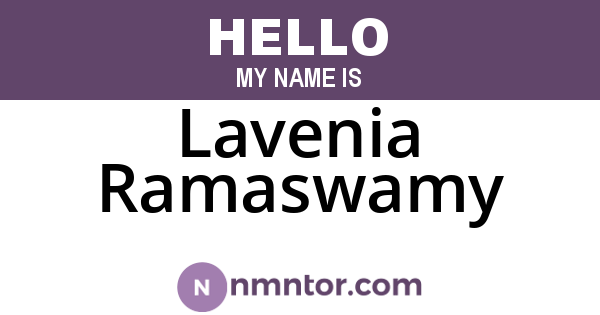Lavenia Ramaswamy