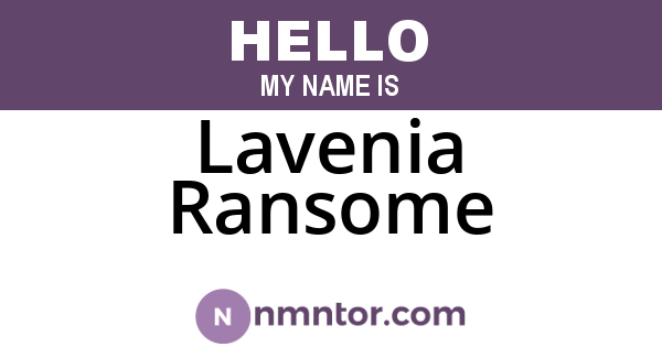 Lavenia Ransome