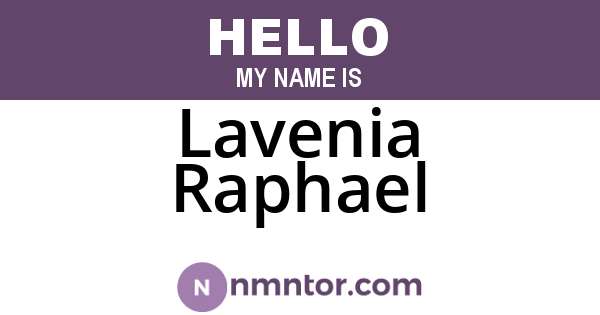Lavenia Raphael