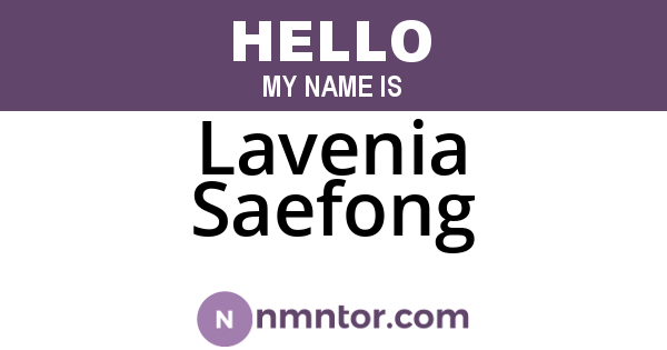 Lavenia Saefong