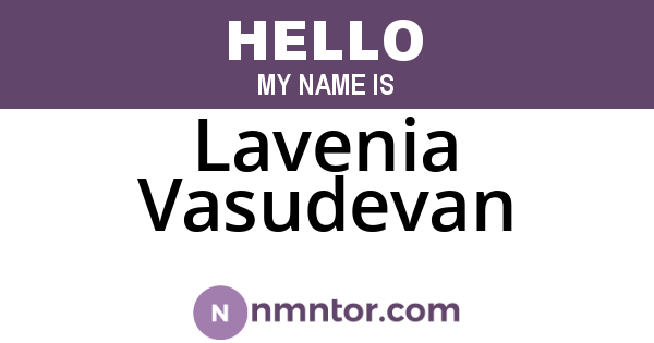Lavenia Vasudevan
