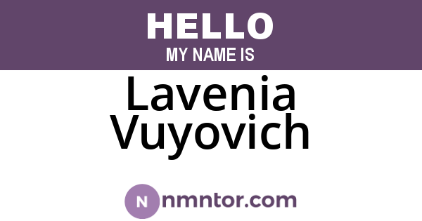Lavenia Vuyovich