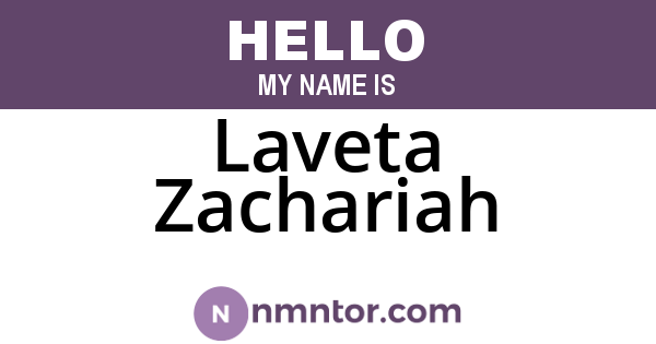 Laveta Zachariah
