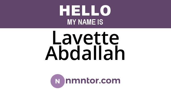 Lavette Abdallah