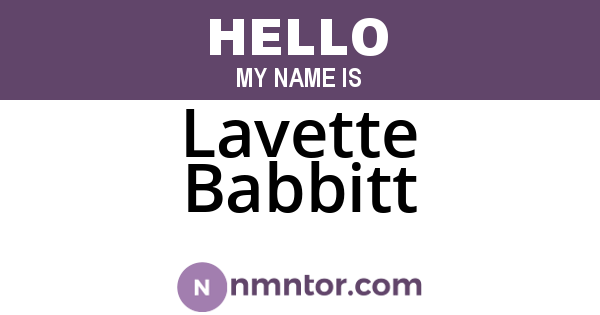 Lavette Babbitt
