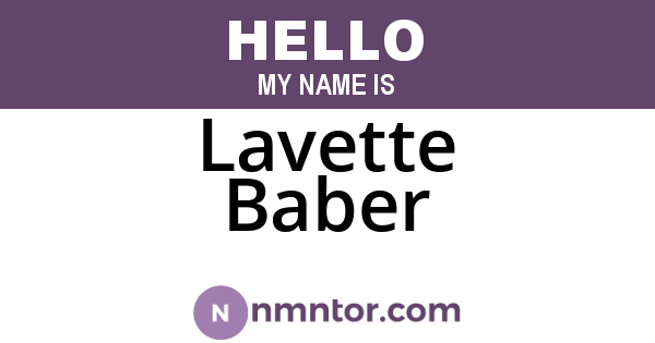 Lavette Baber