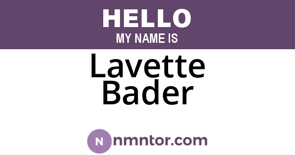 Lavette Bader