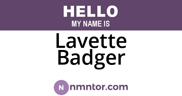 Lavette Badger