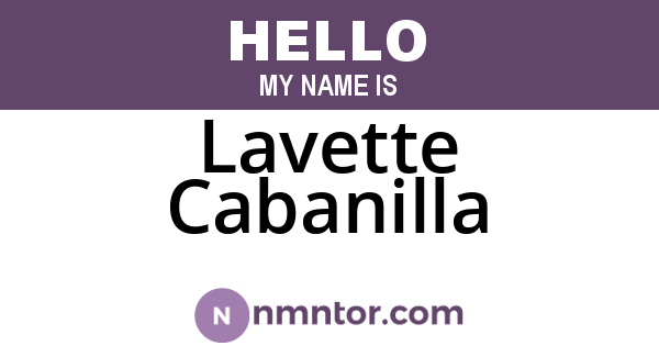 Lavette Cabanilla