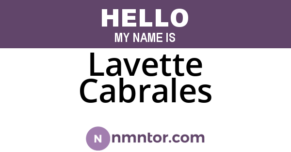 Lavette Cabrales