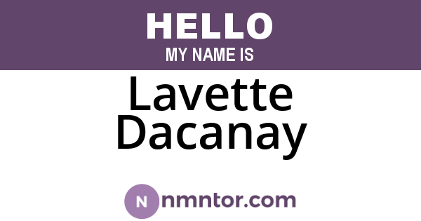 Lavette Dacanay