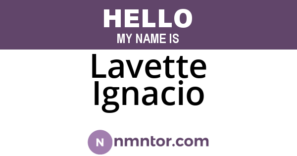 Lavette Ignacio