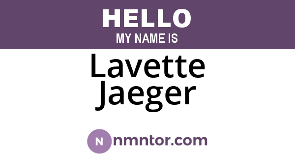 Lavette Jaeger