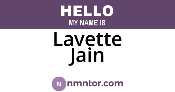 Lavette Jain