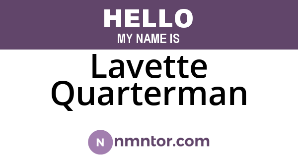 Lavette Quarterman