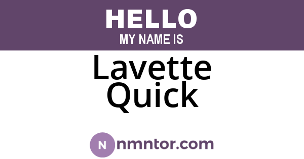 Lavette Quick