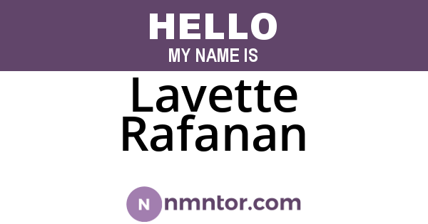 Lavette Rafanan
