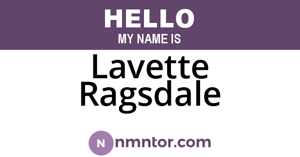 Lavette Ragsdale