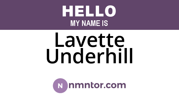 Lavette Underhill