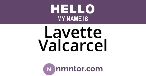Lavette Valcarcel