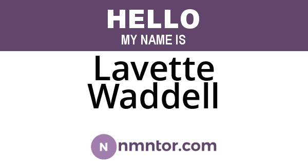 Lavette Waddell