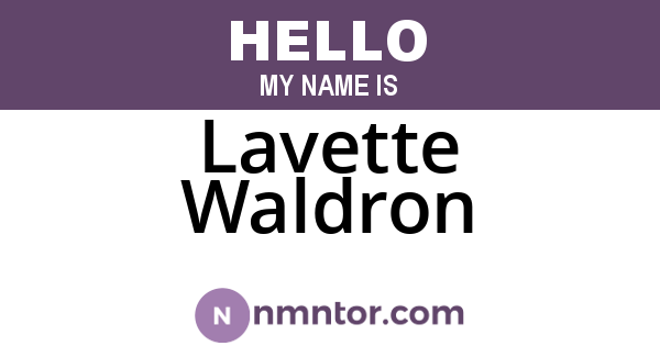 Lavette Waldron