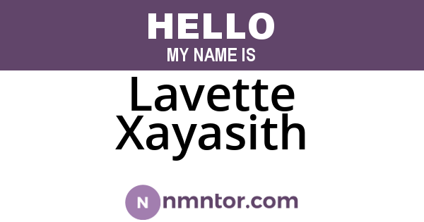 Lavette Xayasith
