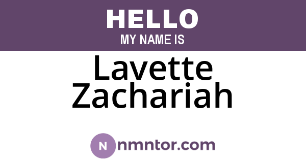 Lavette Zachariah