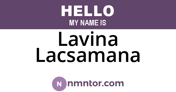 Lavina Lacsamana