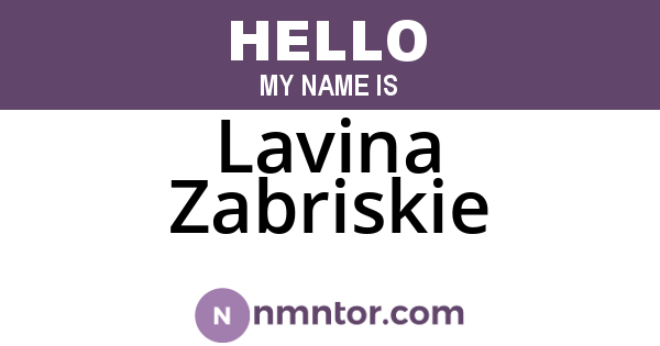 Lavina Zabriskie