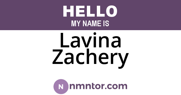 Lavina Zachery
