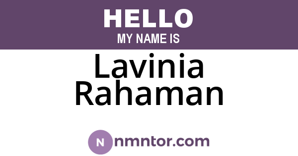 Lavinia Rahaman