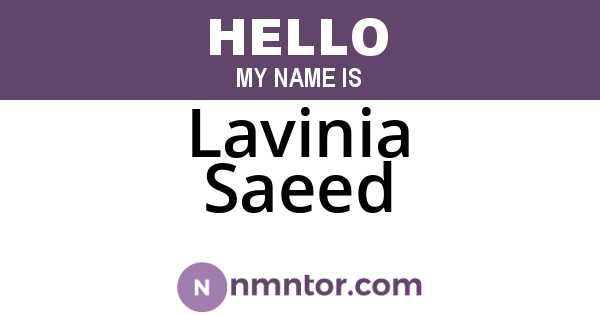 Lavinia Saeed