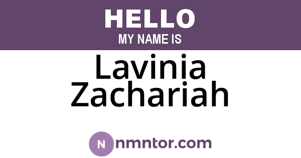 Lavinia Zachariah