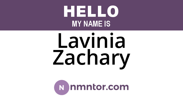 Lavinia Zachary