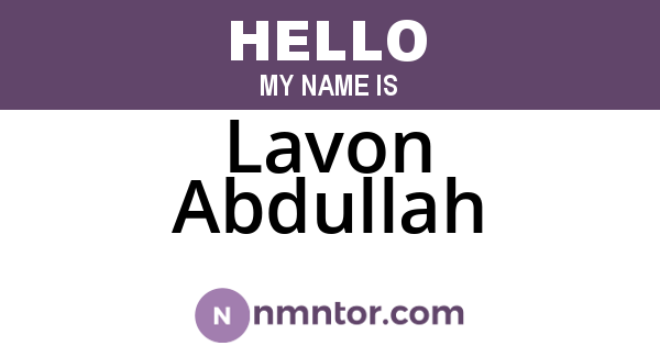 Lavon Abdullah