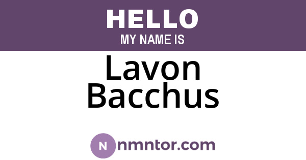 Lavon Bacchus