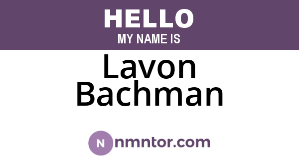 Lavon Bachman