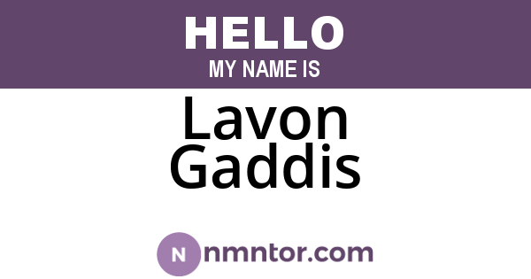 Lavon Gaddis