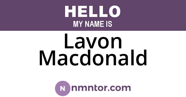 Lavon Macdonald