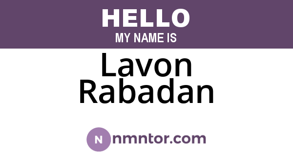 Lavon Rabadan