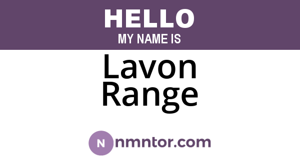 Lavon Range