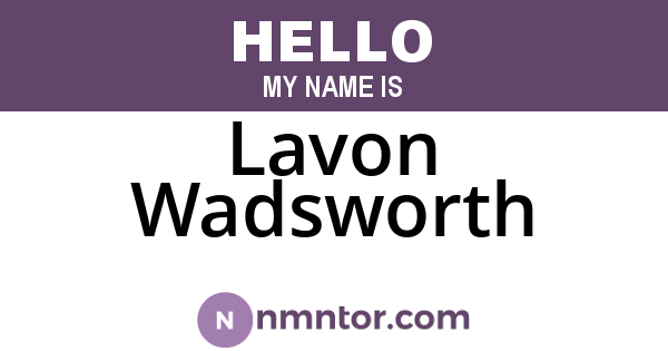 Lavon Wadsworth