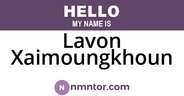 Lavon Xaimoungkhoun