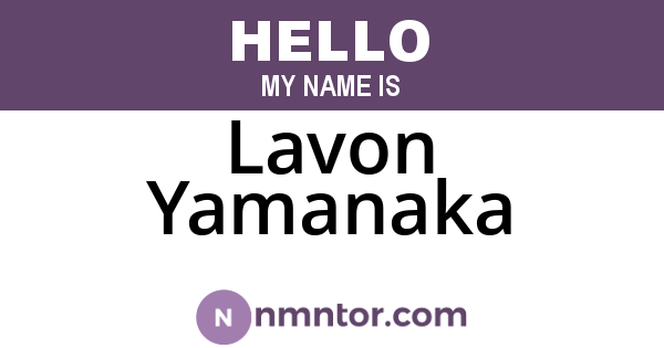 Lavon Yamanaka
