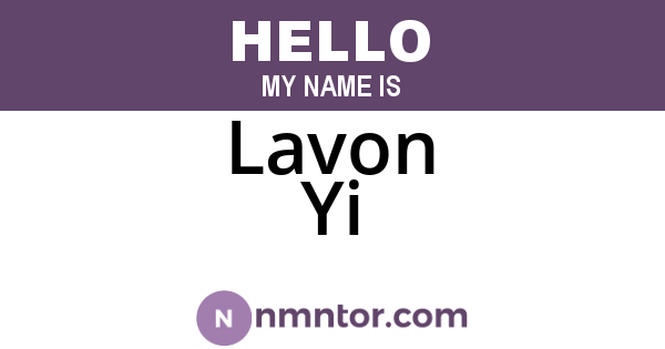 Lavon Yi